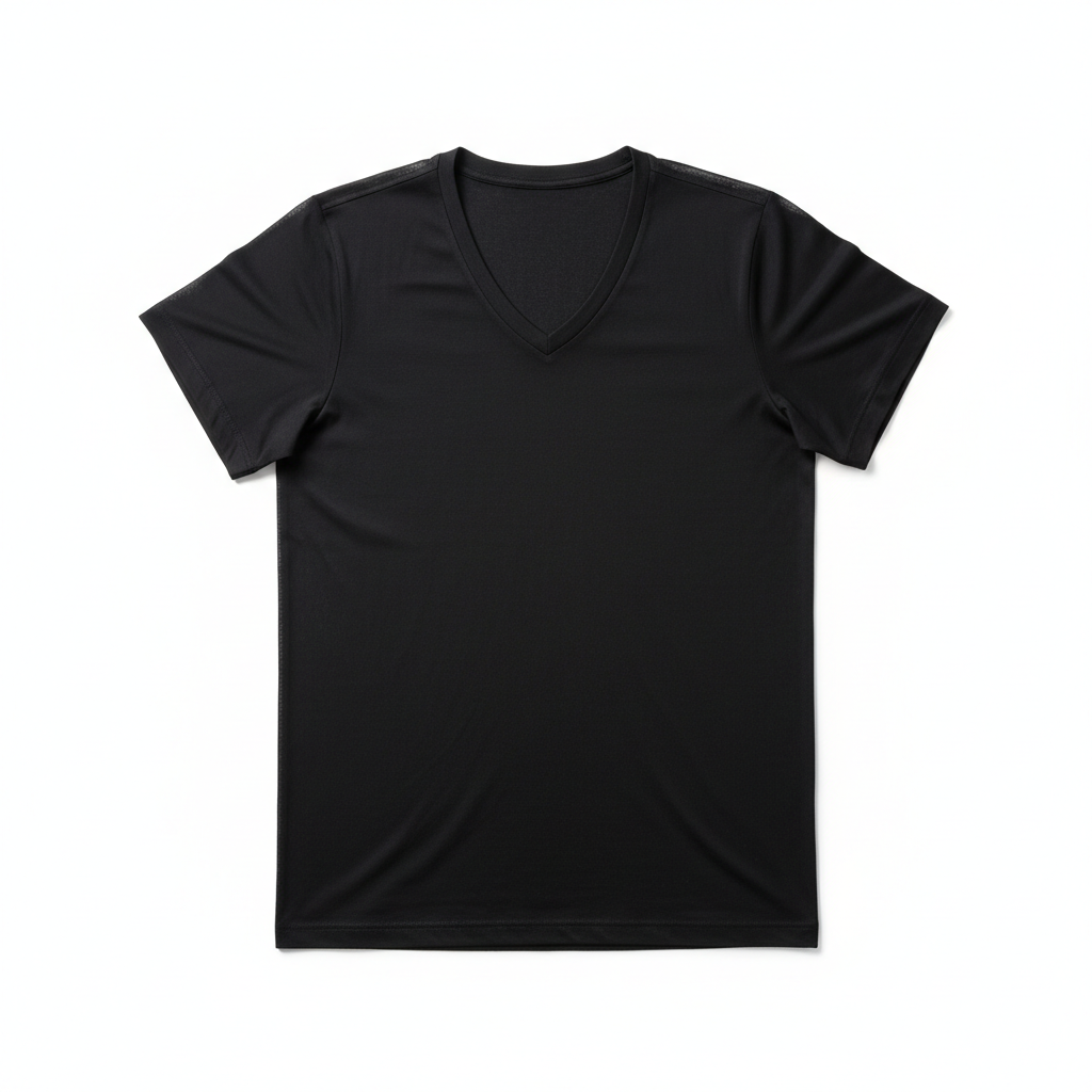 Maillot de Corps Homme Col V — Nylon Ultra-Mince, Manches Courtes | Fraîcheur & Confort