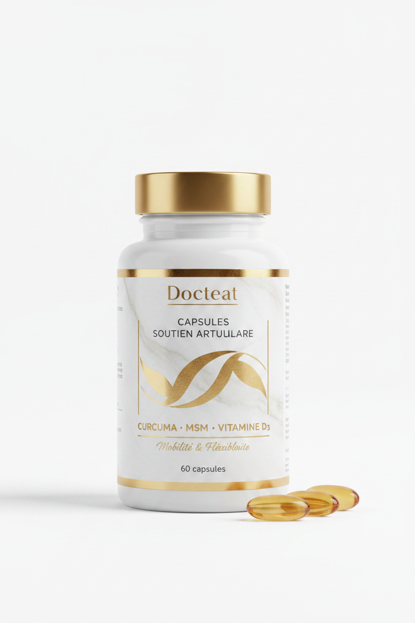 Capsules Soutien Articulaire Docteat — Curcuma, MSM & Vitamine D3 | Mobilité & Flexibilité