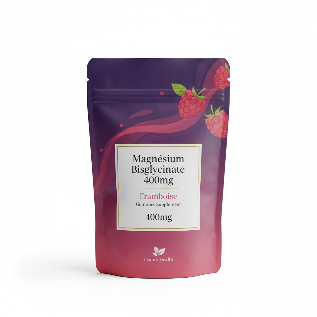 Gummies Magnésium Bisglycinate 400mg — Saveur Framboise | Détente, Sommeil & Muscles