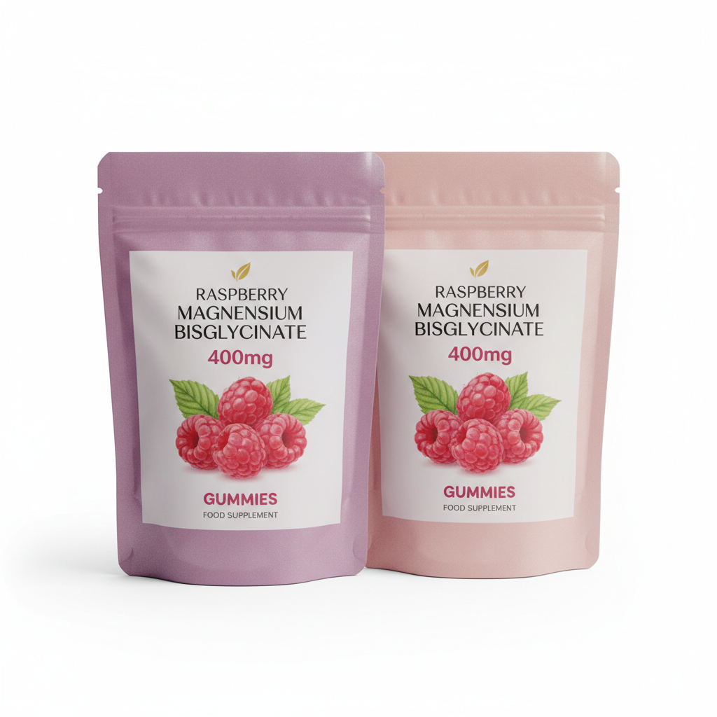 Gummies Magnésium Bisglycinate 400mg — Saveur Framboise | Détente, Sommeil & Muscles