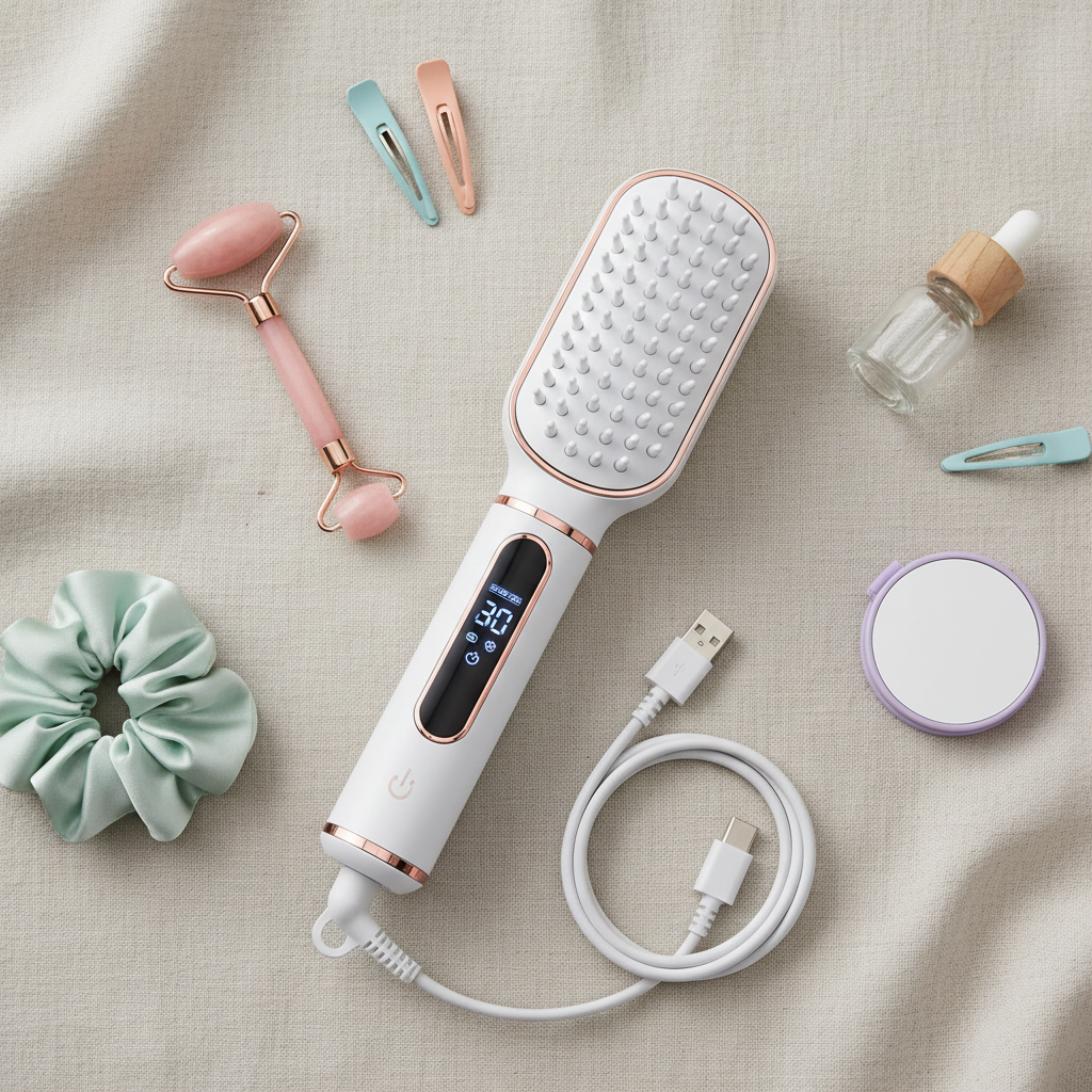 Brosse Lissante Sans Fil – Écran LCD & Charge USB