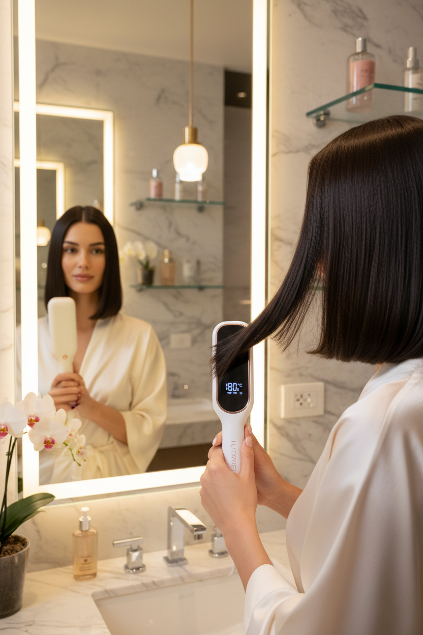 Brosse Lissante Sans Fil – Écran LCD & Charge USB