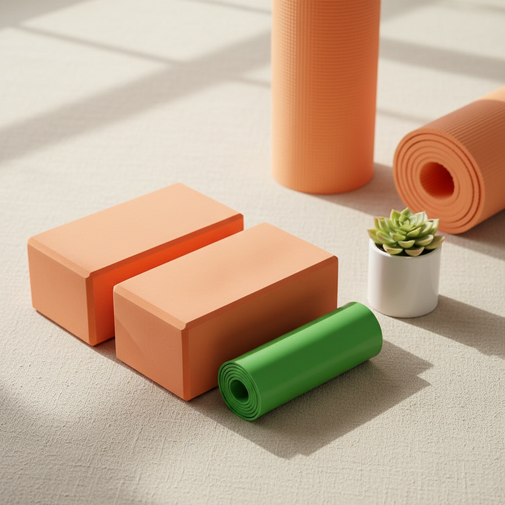 Kit Yoga Débutant — 2 Blocs EVA + Bande de Résistance TPE