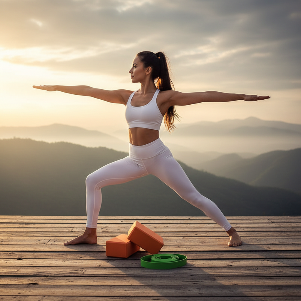 Kit Yoga Débutant — 2 Blocs EVA + Bande de Résistance TPE