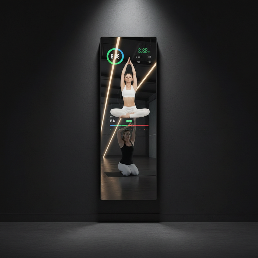 Miroir Fitness Interactif 32" — Écran Tactile Full HD, Wi-Fi & Bluetooth | Entraînement à Domicile