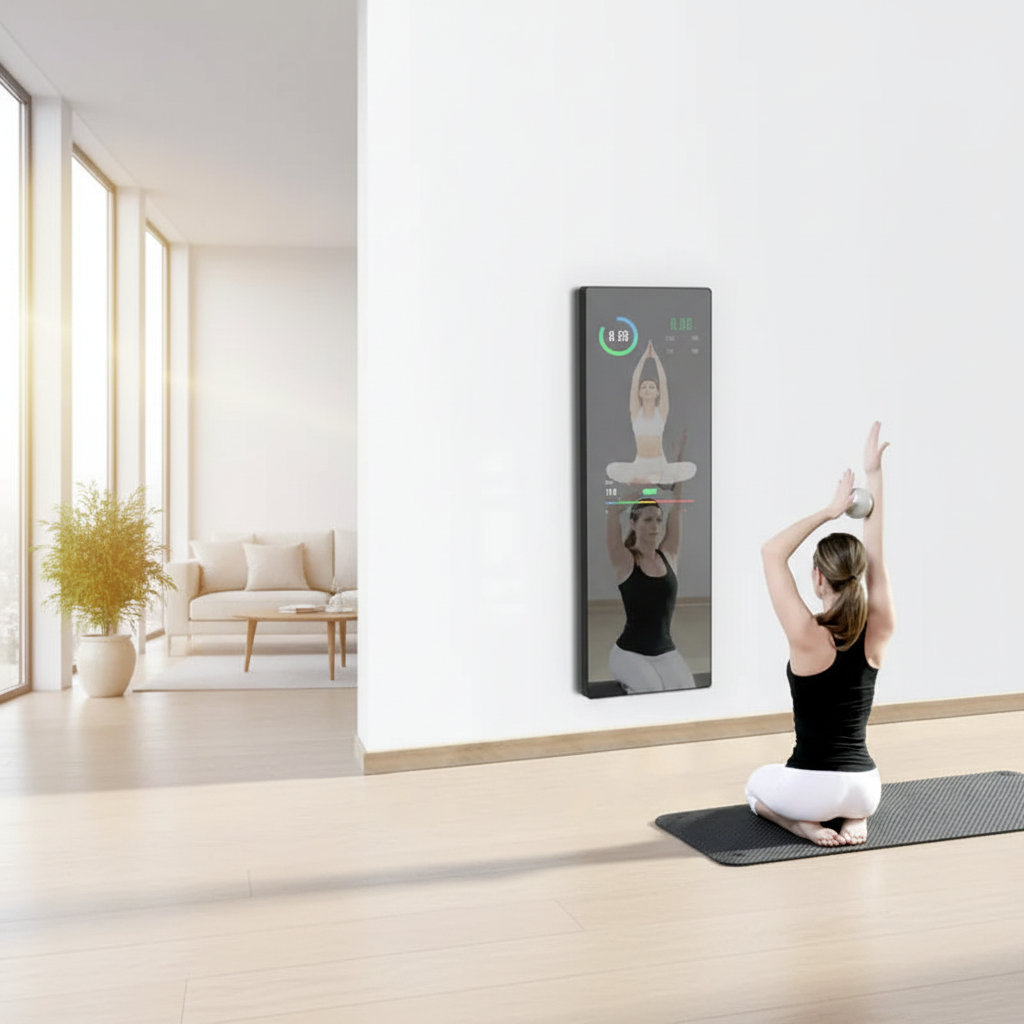 Miroir Fitness Interactif 32" — Écran Tactile Full HD, Wi-Fi & Bluetooth | Entraînement à Domicile