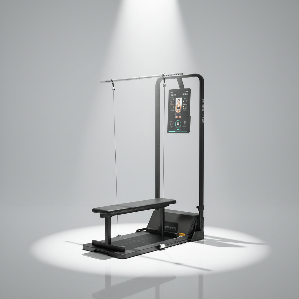 Machine de Fitness Connectée — Écran Tactile HD 21,5" | Entraînement Force & Cardio | Home Gym