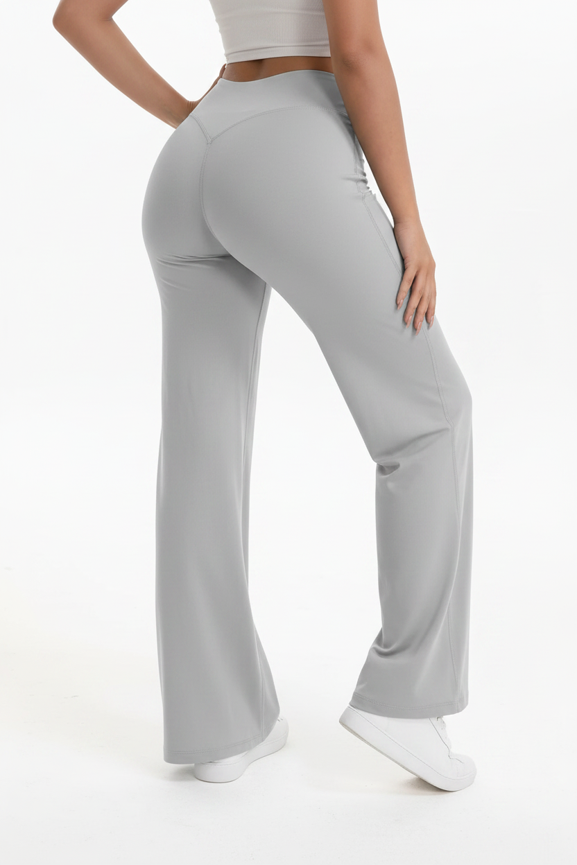 Pantalon de Yoga Femme SoftMotion — Jambe Droite, Taille Mi-Haute | Sensation Peau Nue | Running & Pilates | XS à XL