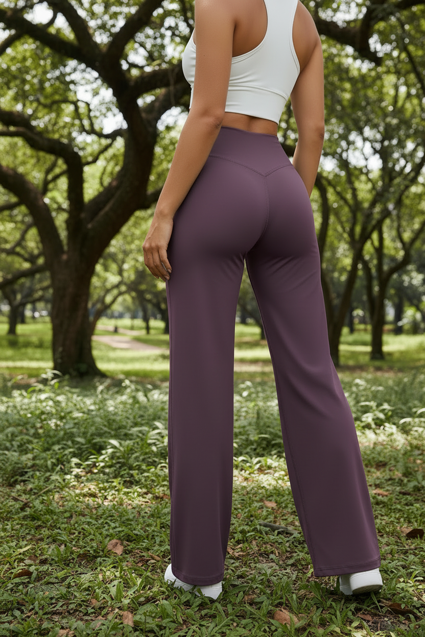 Pantalon de Yoga Femme SoftMotion — Jambe Droite, Taille Mi-Haute | Sensation Peau Nue | Running & Pilates | XS à XL